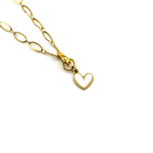 Innocent White Heart Charm