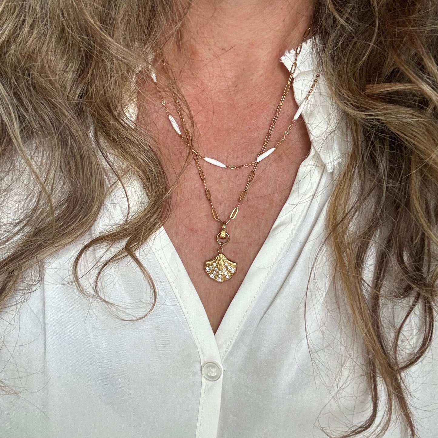 Saint Lucia Sparkling Shell Charm