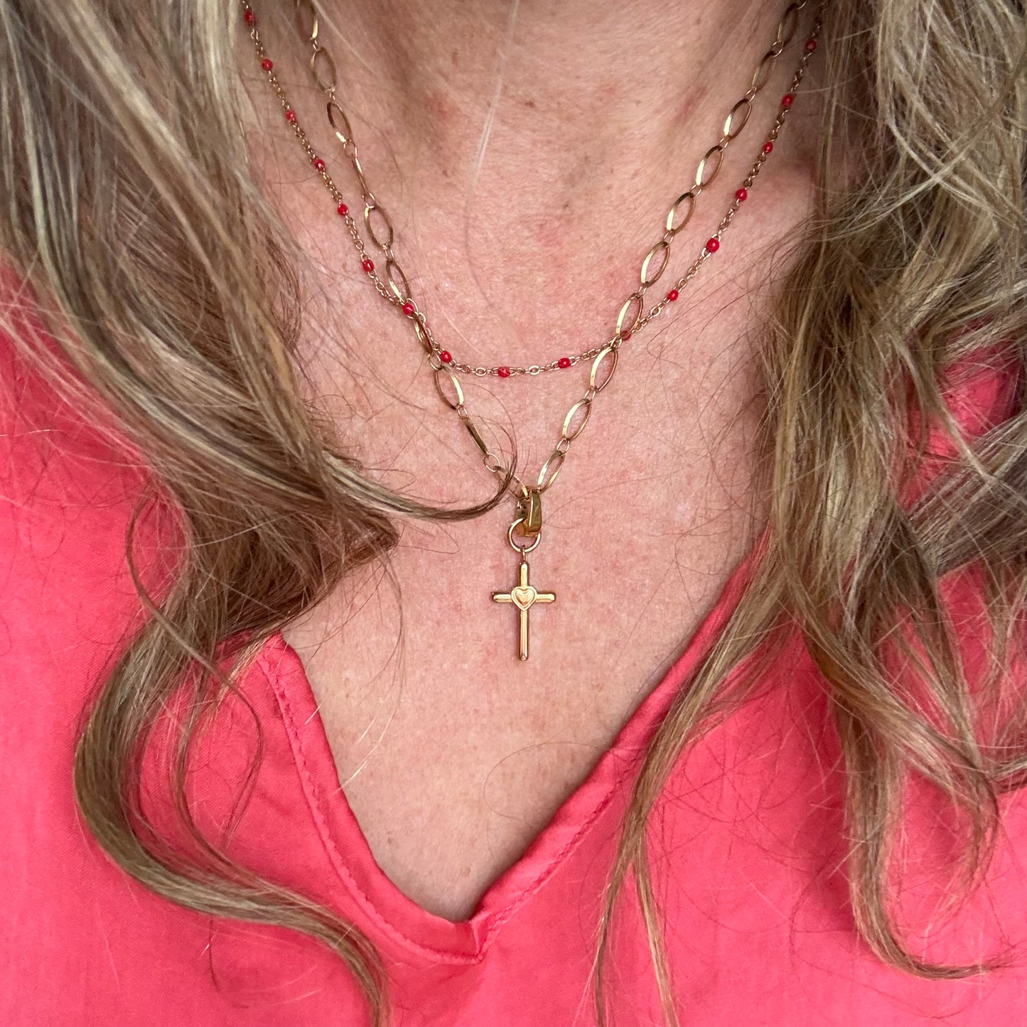 Heart Cross Charm