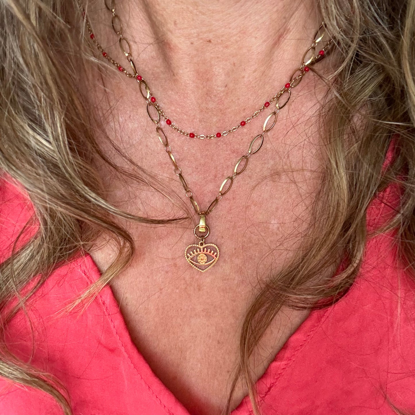 Eyes Off Evil Eye Heart Charm
