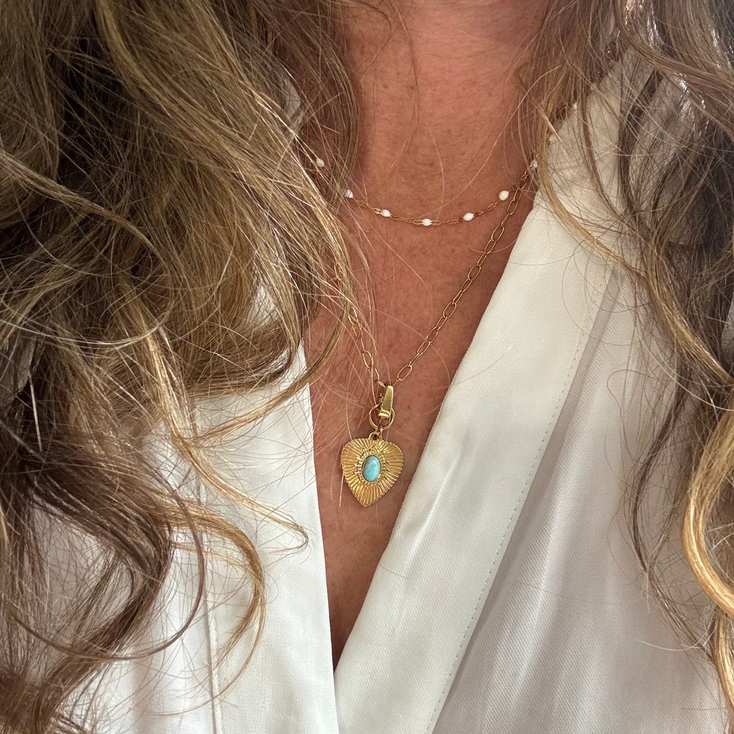 Queen of Hearts Charm - Turquoise