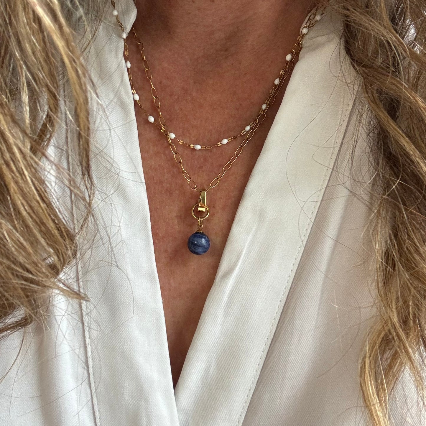 Eternity Sphere Charm - Natural Sodalite Stone