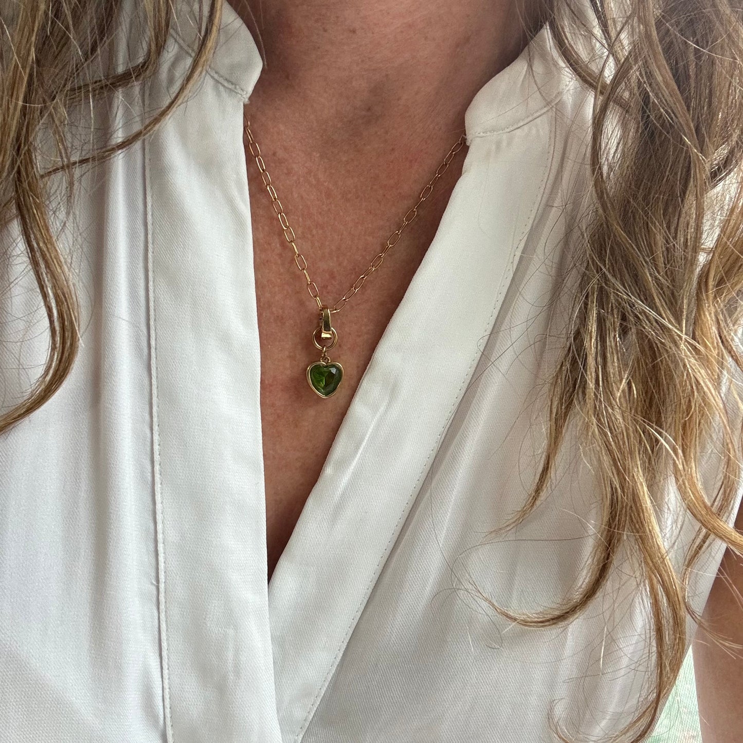 Rain Forest Green Heart Charm