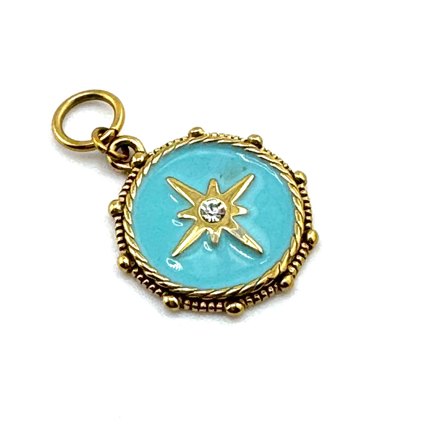 Vintage Blue North Star Charm