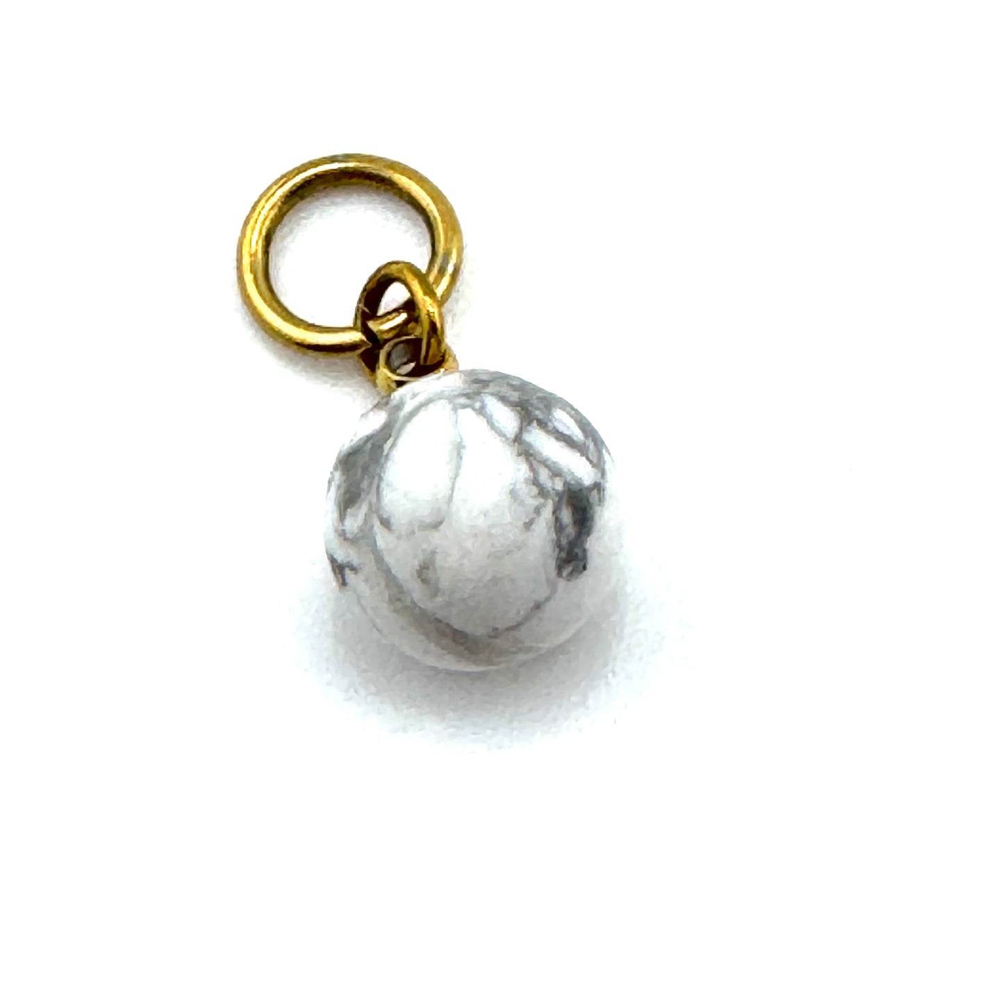 Eternity Sphere Charm - Natural Howlite Stone