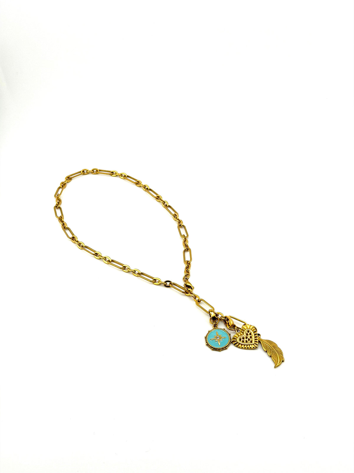 Free Spirit Uptown Paperclip Chain necklace full-length view
