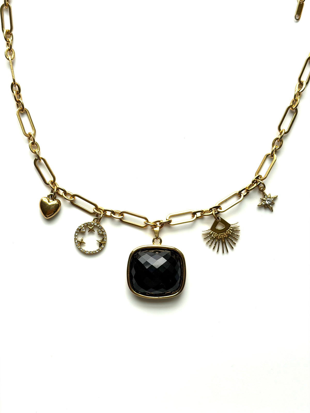 The Margot necklace on white background