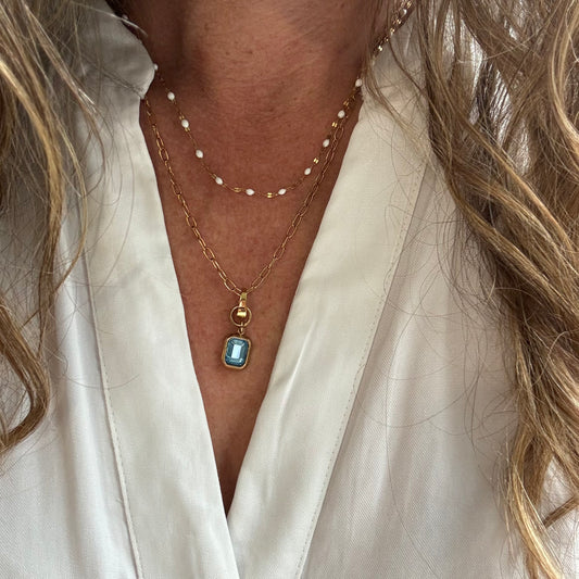 Brazilian Beauty Charm - Glass Aquamarine