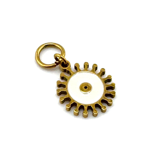 White Iris Evil Eye Charm